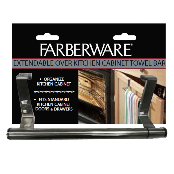 Farberware Extendable Over-Cabinet Towel Bar 9.8 In. (extends to 15.8 In.)