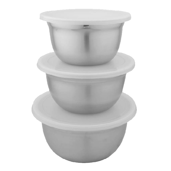 Bombay 6pc Bowls with Lids .8, 1, 1.5 Qt, Stainless Steel