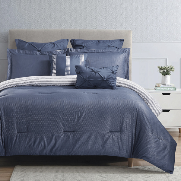 Morgan Collection 7pc Queen Comforter Set, Indigo