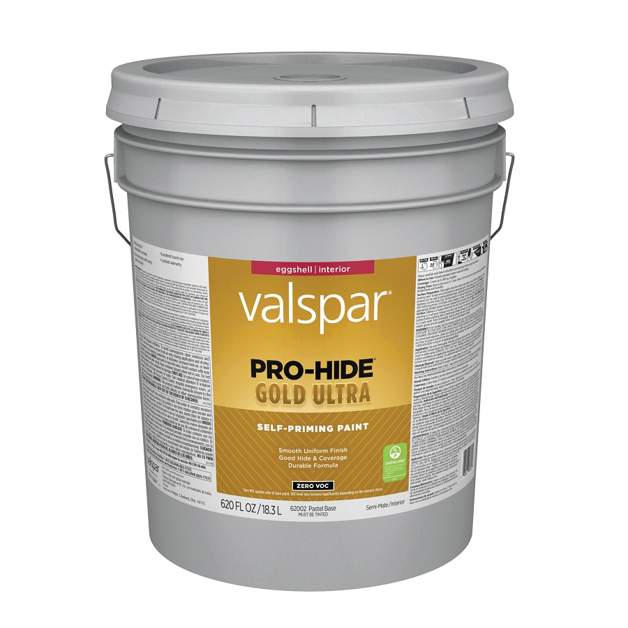 Valspar Pro-Hide Gold Ultra Zero VOC Latex Eggshell Interior Wall Paint, Pastel Base, 5 Gal.