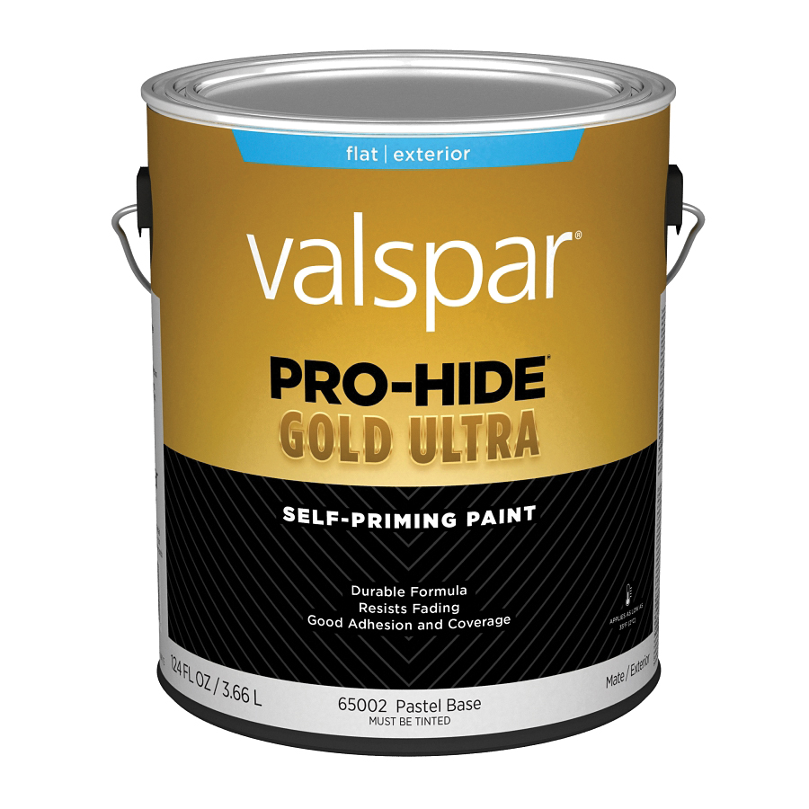 Valspar Pro-Hide Gold Ultra Latex Flat Exterior House Paint, Pastel Base, 1 Gal.