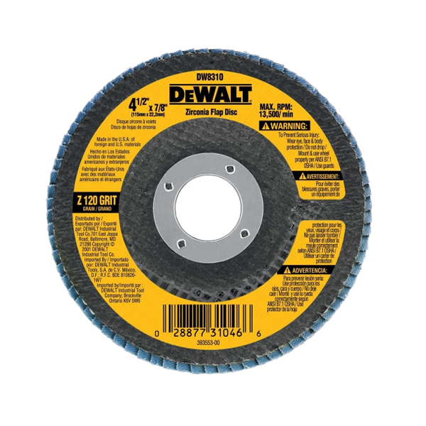 ****DeWalt Z120 Zirconia Flap Disc 4-1/2 x 7/8-In.