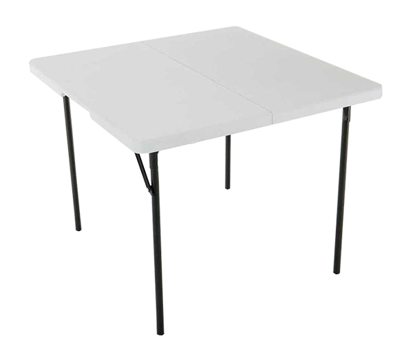 Lifetime 37-In. Square Light Commercial Fold-in-Half Table, White Granite