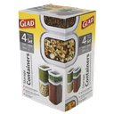 Glad Dry Food Storage Containers, 4pc Set