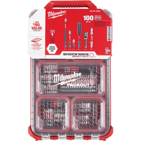 ****Milwaukee SHOCKWAVE PACKOUT Impact Screwdriver Bit Set (100-Piece)