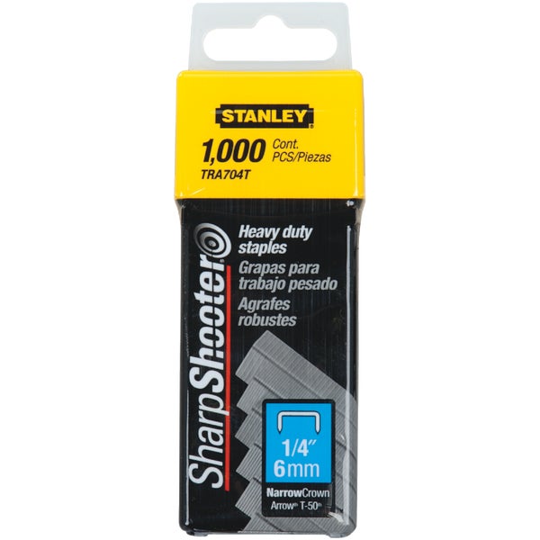 ****Stanley SharpShooter Heavy-Duty Narrow Crown Staple, 1/4 In. 1000-Pack