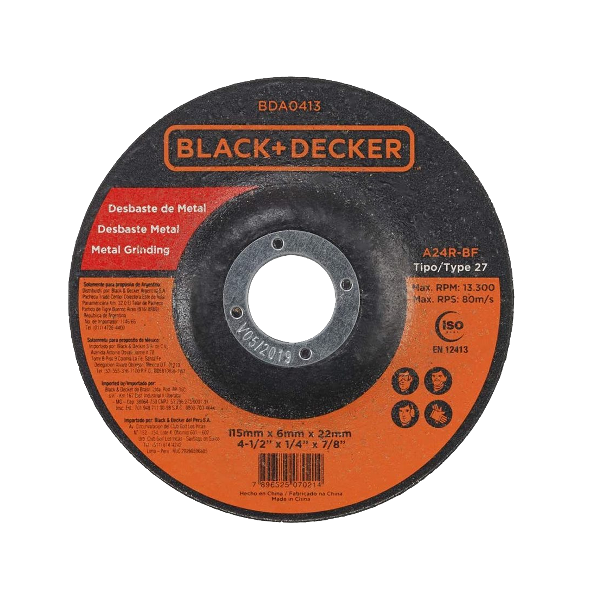 ****Black &amp; Decker Abrasive Disc 4-1/2 x 1/4 x 1/4 in Metal Grinding