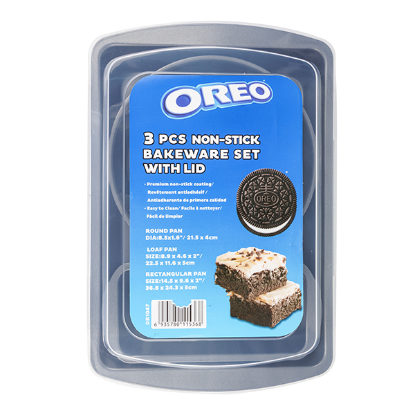 Oreo 3pc Bakeware Set with Plastic Lid 
