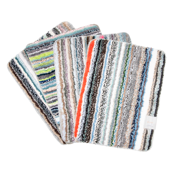 ****Beleria Microfiber Multi-Stripe Bath Mat 20 x 30 In.