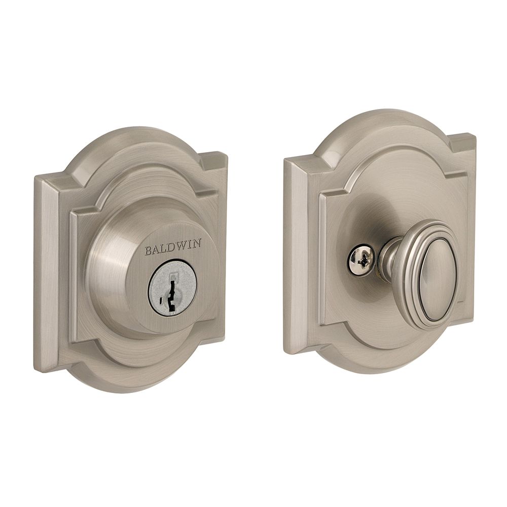 Baldwin Prestige Single Cylinder Arched Deadbolt, Satin Nickel