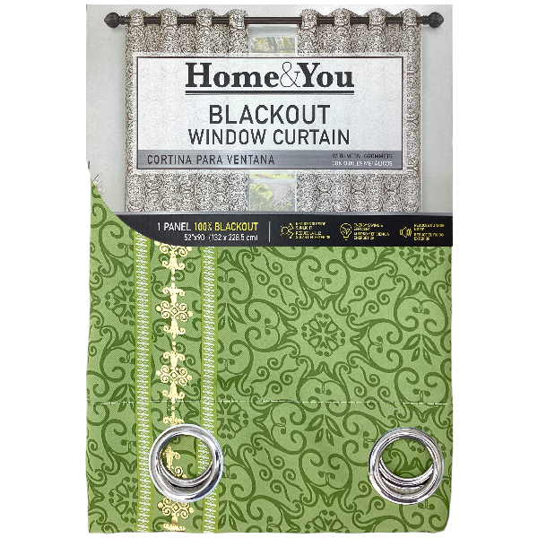 Home &amp; You Blackout Window Curtain, Single Panel