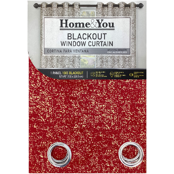 Home &amp; You Blackout Window Curtain, Single Panel