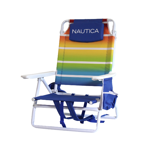 Nautica Beach Chair 5-Position, Rainbow Fade Stripe