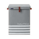 ****Nautica Folding Hamper with Lid, Gray Stripe
