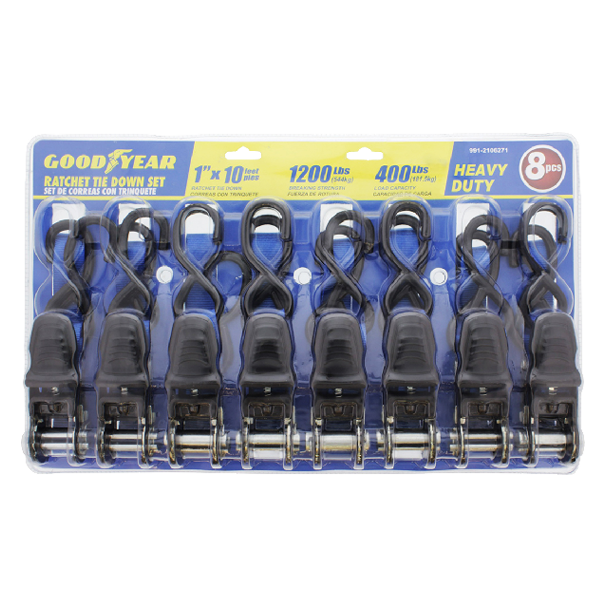 Goodyear Set of 8 Ratchet Tie-Down
