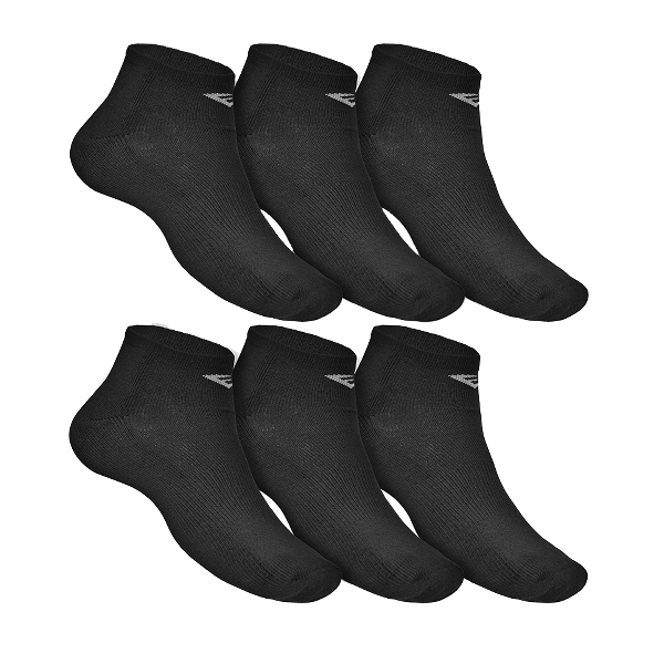 Everlast Ankle Socks (Size 9-11) Poly 6-Pack, Black