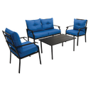 Outdoor Expressions 4-Piece Azure Chat Set, Blue
