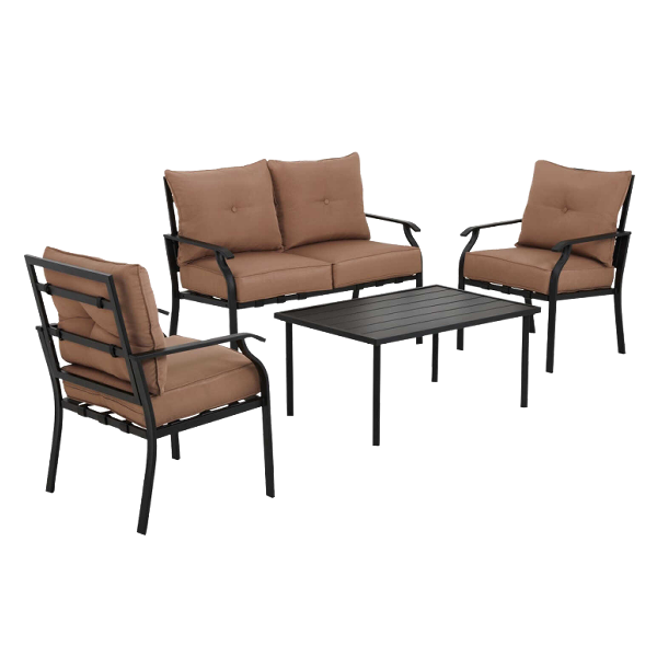 Outdoor Expressions 4-Piece Azure Chat Set, Brown
