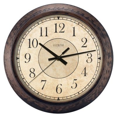 La Crosse Savannah Quartz Analog Wall Clock 14 In. Rustic Bronze