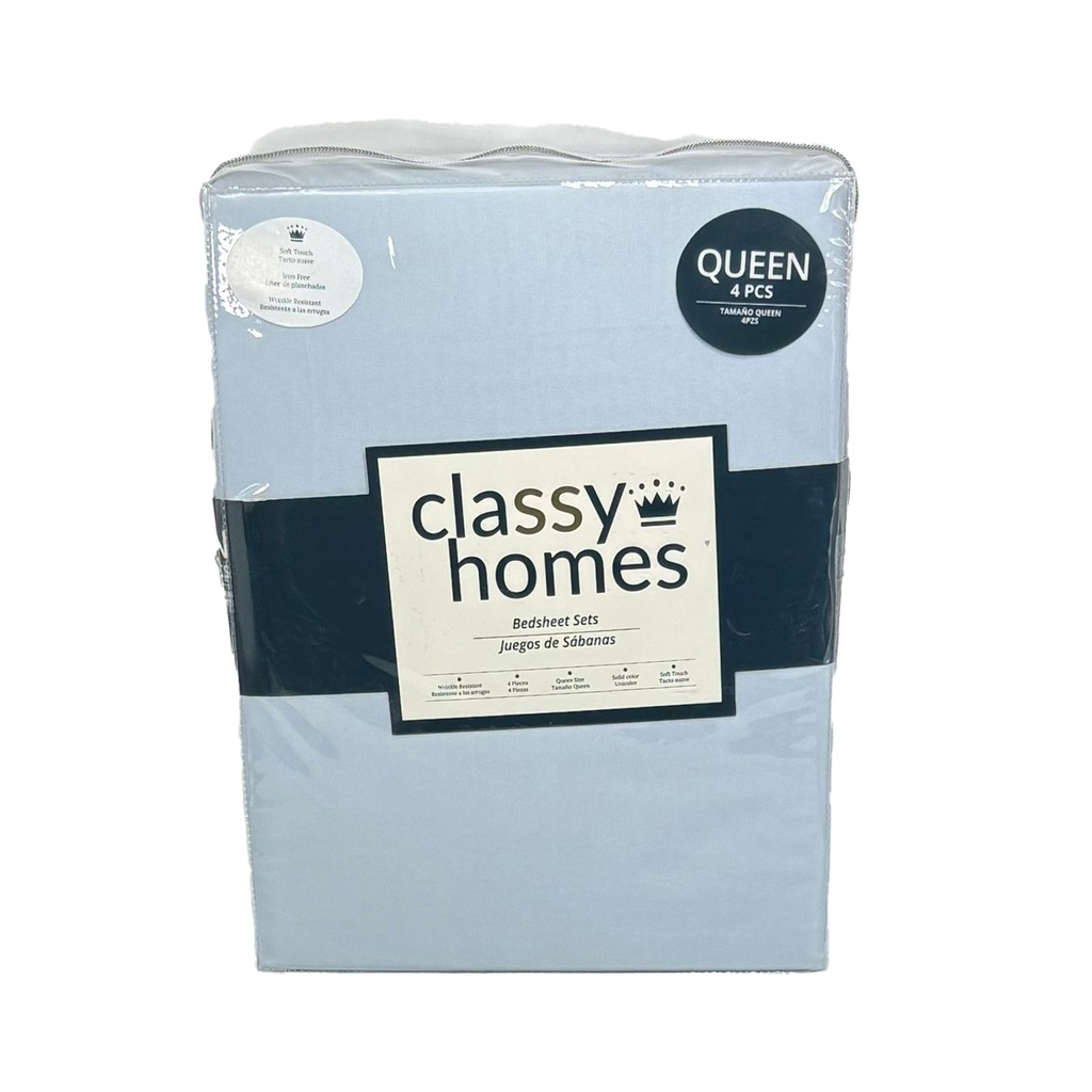 Classy Homes Queen 4pc Solid Sheet Set