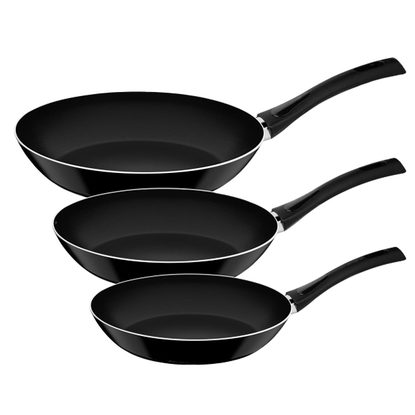 Tramontina Non-Stick Frying Pans, Black - Set of 3