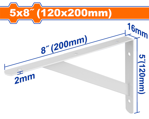 Wadfow Heavy Duty Shelf Bracket 5 x 8 In. (12 x 20 cm）