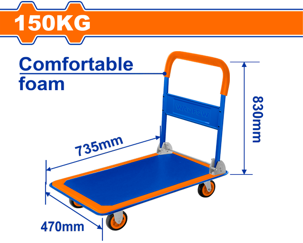 Wadfow Foldable Platform Hand Truck (Load capacity 150kg)
