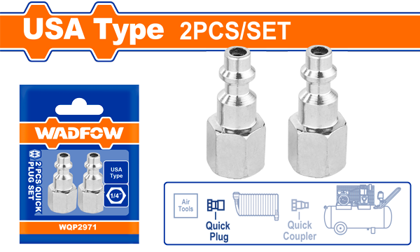 Wadfow 2pc Quick Plug Set (Female Thread Plugs)