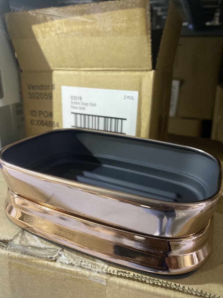 iDesign Sutton Soap Dish, Rose Gold