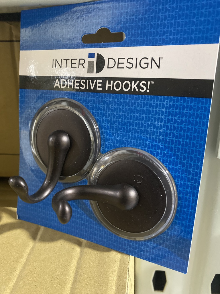 iDesign York Self Adhesive Hooks, Medium, Bronze - Set of 2