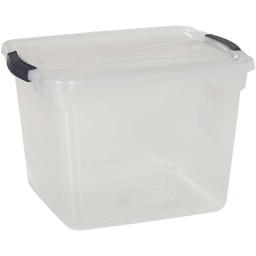 [RMCC300014] Rubbermaid Clever Store Latching Lid Storage Tote 30 Qt Clear