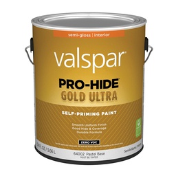 [028.0064002.007 / 0000Z8381-16] Valspar Pro-Hide Gold Ultra Zero VOC Latex Semi-Gloss Interior Wall Paint, Pastel Base, 1 Gal.