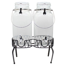 [TZ1230/ZY-132] ****Royal Homes Glass Beverage Dispenser with Stand, Set of 2