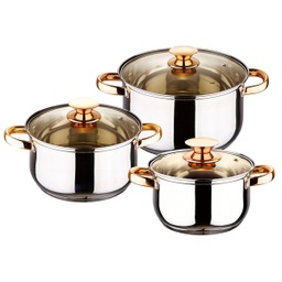 [HHKC-POTT-01017 / RHKV-1044 / RHKV-1044/ZY-132] Kaisa Villa 6pc Cookware Set SS