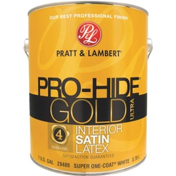 [028.0063000.007] ****Valspar Pro-Hide Gold Ultra Zero VOC Latex Satin Interior Wall Paint, Super One-Coat White, 1 Gal.