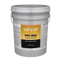 [028.0067002.008] Valspar Pro-Hide Gold Ultra Latex Semi-Gloss Exterior House Paint, Pastel Base, 5 Gal.