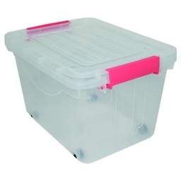 [DMKSBW25/ZY-132] Duramade Plastic Storage Box with Wheels 25L 16.5x12.5x10 In.