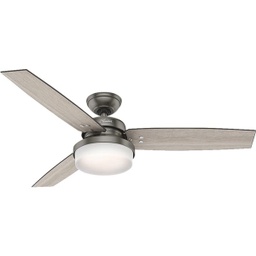 [1001842819 / 59211] Hunter Sentinel 52 In. Brushed Slate Ceiling Fan with Light Kit