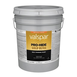 [028.0067000.008  / 0000Z8600-20] Valspar Pro-Hide Gold Ultra Latex Semi-Gloss Exterior House Paint, Super One-Coat White, 5 Gal.