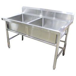 [RHHQ-2S1378/ZY-132 / HQ-2S1378/ZY-132] ^ Royal Homes Double Kitchen Sink with Stand Stainless Steel 130x70x80cm / 51x27.5x31.5 In.