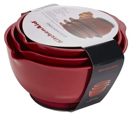 [KE175OSERA] Kitchen Aid Set of 3 Mixing Bowls, Red