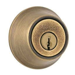 [L082236] Kwikset Antique Brass Double Cylinder Deadbolt