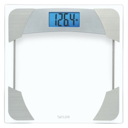 [76044192] Taylor Digital Glass Bathroom Scale with Stainless Steel Accents