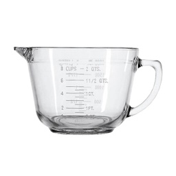 [81605L11] Anchor Hocking Essentials 8 Cup Measuring Batter Bowl, Clear Glass