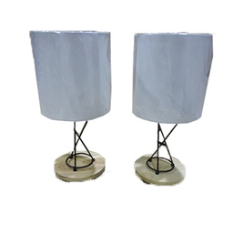 [09 21363-2 / 21363-2] IKE LITE Table Lamp Black And White E27 40W (Twin Pack)