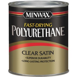 [63010444] Minwax Satin Fast-Drying Interior Polyurethane, 1 Qt