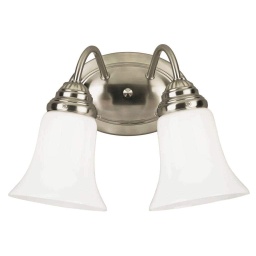 [64617] Westinghouse 2-Light Interior Wall Lamp, Brushed Nickel