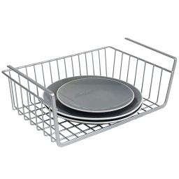 [SB41959] Home Basics Large Under Shelf Basket, Silver Vinyl-Coated Steel