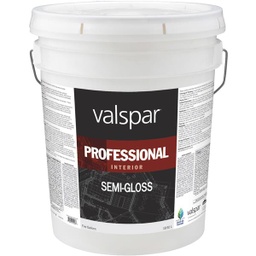 [045.0011911.008] Valspar Professional Latex Semi-Gloss Interior Wall Paint, Light Base, 5 Gal.