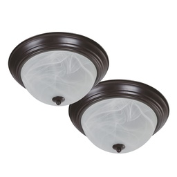 [RH9284-1 RHFMCL14111] Royal Homes Twin Pack Indoor Ceiling Lamp Flush Mount Dark Brown